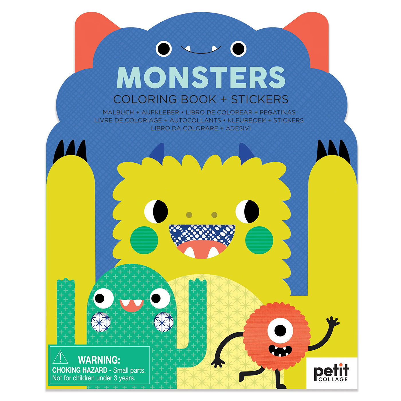 PETIT COLLAGE Petit Collage Çıkartmalı Boyama Kitabı - Monsters
