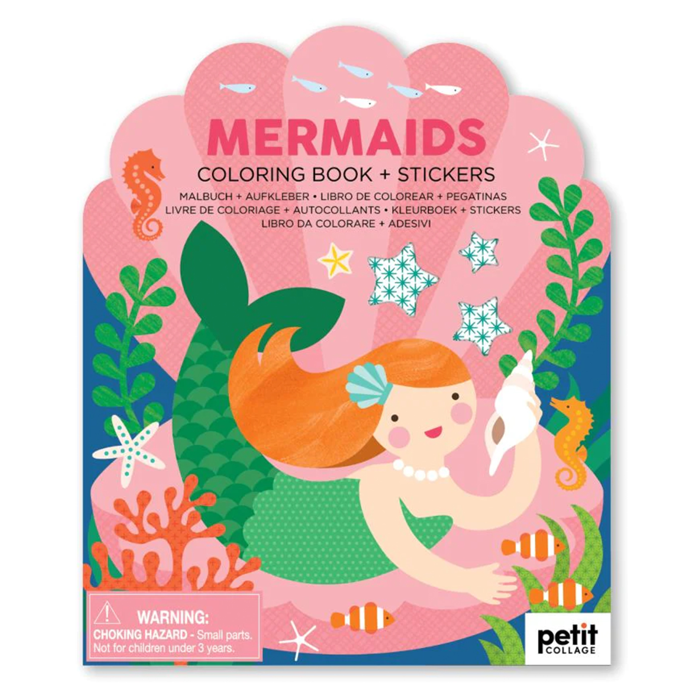 PETIT COLLAGE Petit Collage Çıkartmalı Boyama Kitabı - Mermaids